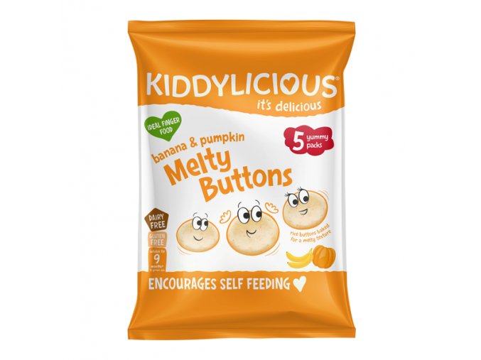 Kiddylicious ovocno zeleninové knoflíčky banán s dýní (5 x 6 g) (1)