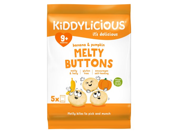 Kiddylicious ovocno zeleninové knoflíčky banán s dýní (5 x 6 g)