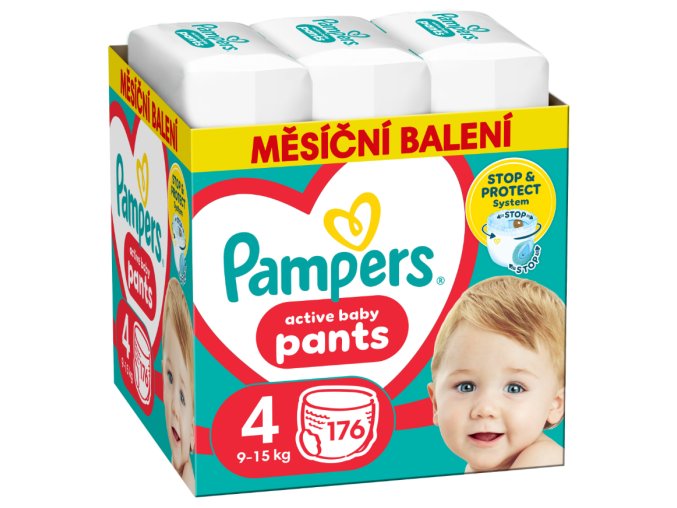 Pampers Active Baby Pants vel. 4 176 ks (9 15 kg) (1)