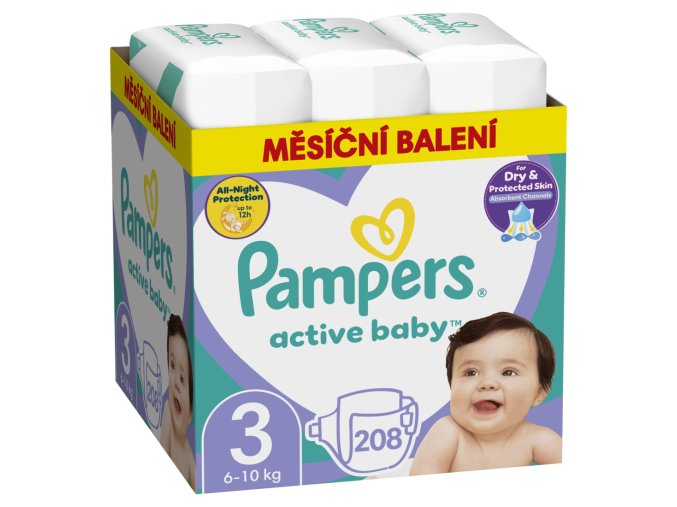 Pampers Active Baby vel. 3 208 ks (6 10 kg)