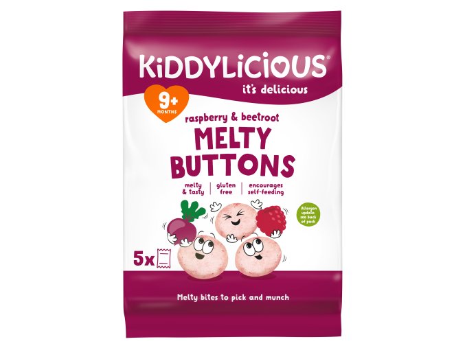 Kiddylicious ovocno zeleninové knoflíčky malina s řepou (5 x 6 g) (1)