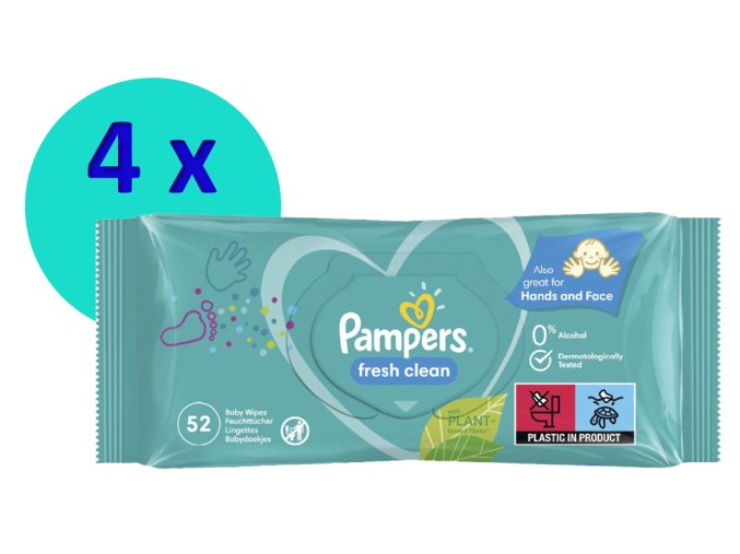 Pampers Fresh clean 4 x 52 ks
