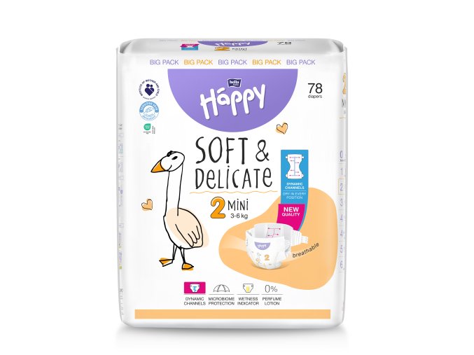 Bella Happy Soft & Delicate BigPack vel. 2 78 ks (3 6 kg)