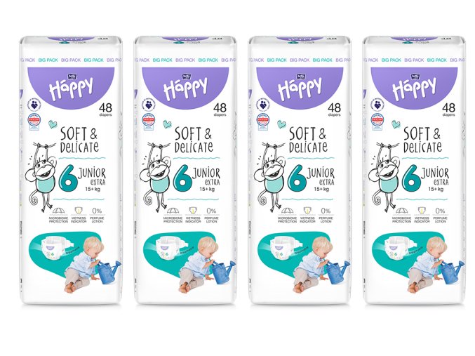 Bella Happy Soft & Delicate BigPack vel. 6 (15+ kg) 192 ks (4x48 ks)