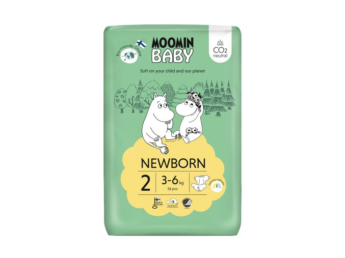 Moomin Baby EKO pleny vel. 2 56 ks (3 6 kg) (1)