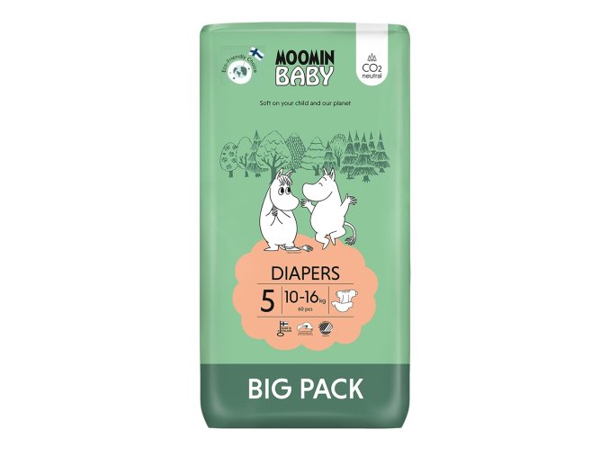 Moomin Baby EKO pleny BigPack vel. 5 60 ks (10 16 kg) (1)