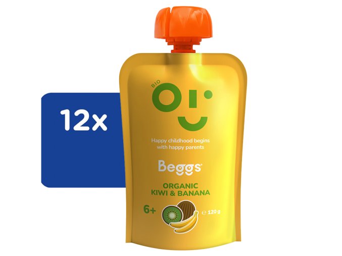 Beggs BIO Kiwi a banán 12 x 120 g