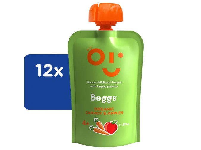 Beggs BIO Mrkev a jablka 12 x 120 g