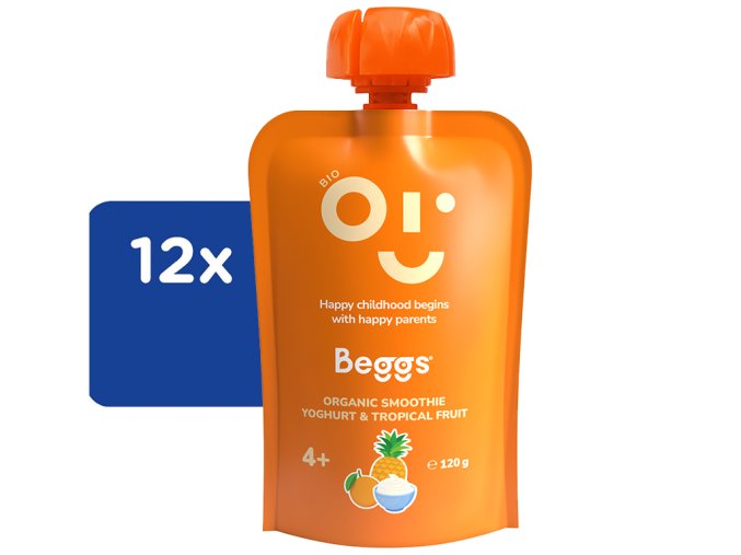Beggs BIO Smoothie s jogurtem a tropickým ovocem 12 x 120 g