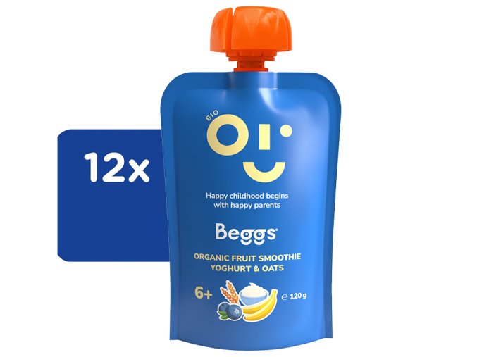 Beggs BIO Smoothie s ovocem, jogurtem a ovesnými vločkami 12 x 120 g