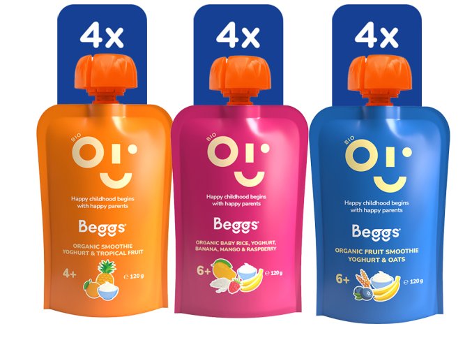 Beggs BIO kapsičky s jogurtem MIX 12 x 120 g