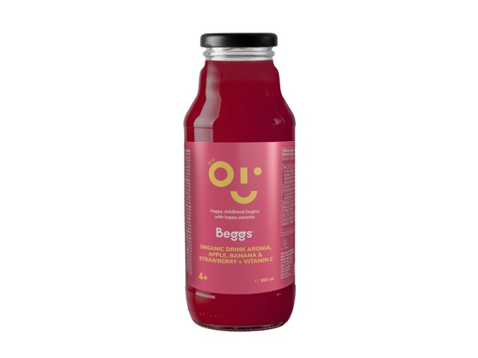 Beggs BIO Nápoj aronie, jablko, banán & jahoda 300 ml (1)
