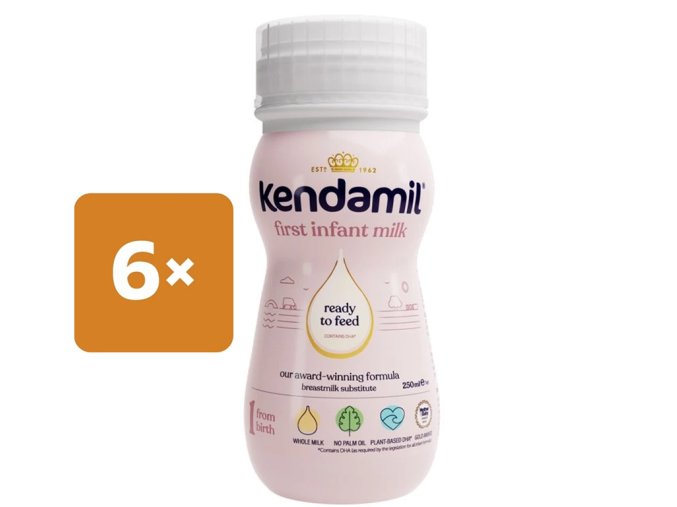 Kendamil Tekuté počáteční kojenecké mléko 1 6 x 250 ml