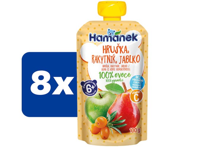 Hamánek Hruška, rakytník, jablko 8 x 100 g