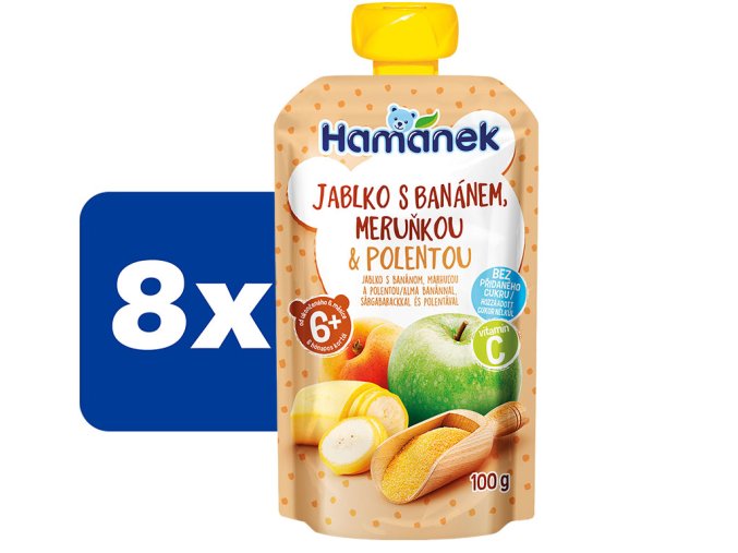 Hamánek Jablko s banánem, meruňkou a polentou 8 x 100 g