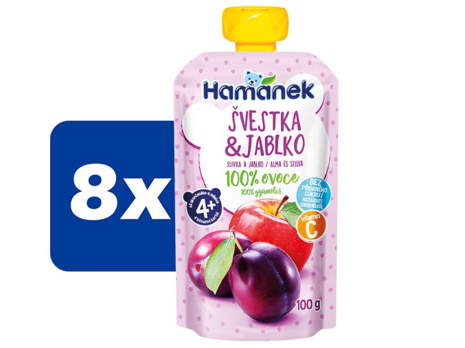 Hamánek Švestka a jablko 8 x 100 g
