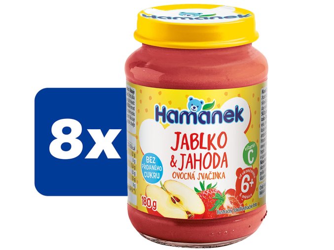 Hamánek Jablko a jahoda neslazené 8 x 180 g