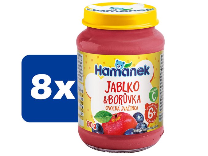Hamánek Jablko a borůvka 8 x 190 g