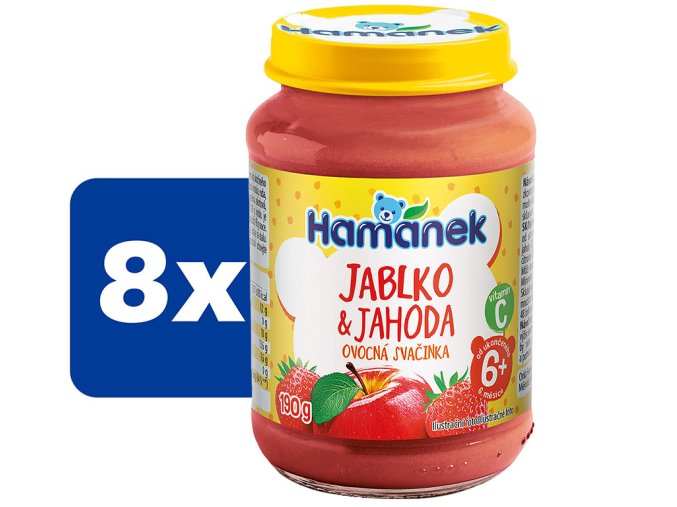Hamánek Jablko a jahoda 8 x 190 g