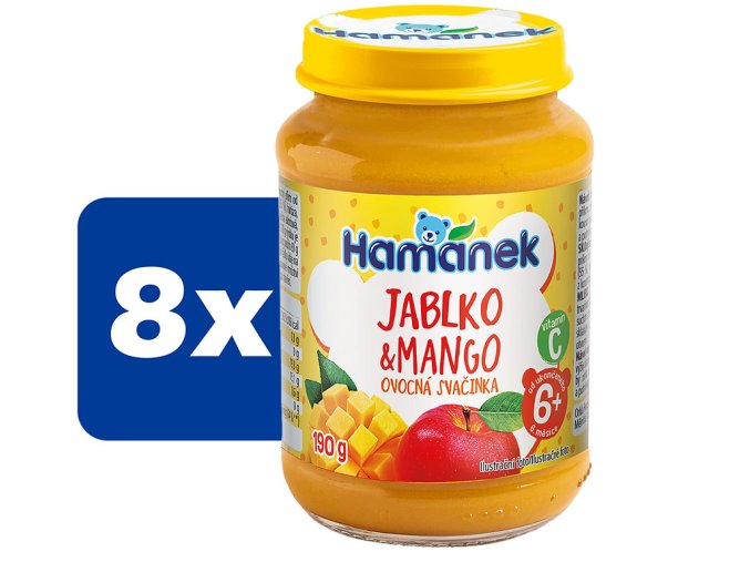 Hamánek Jablko a mango 8 x 190 g