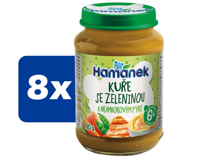 Hamánek Kuře se zeleninou a bramborovým pyré 8 x 190 g