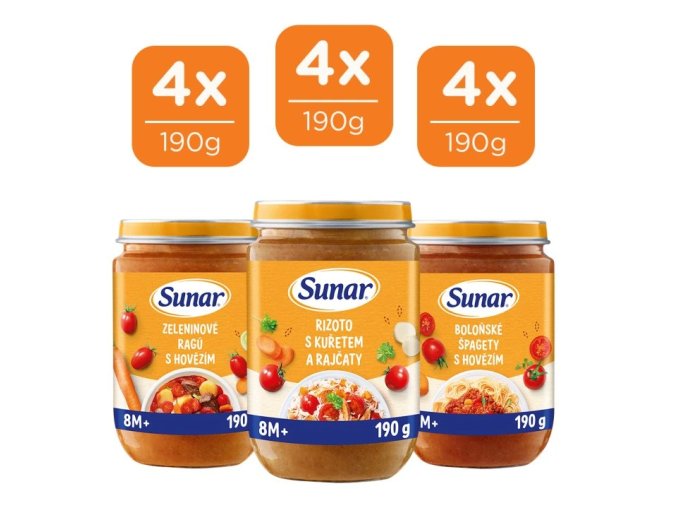 Sunar Masozeleninový mix ve skle (8+) 12 x 190 g