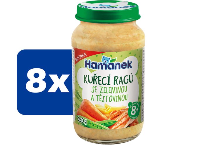 Hamánek Kuřecí ragú se zeleninou a těstovinou 8 x 230 g