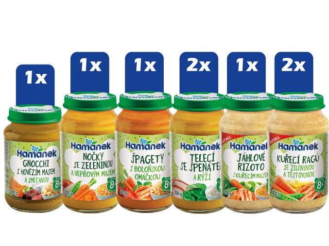 Hamánek Masozeleninový mix ve skle III. (8+) 7 x 230 g + 1 x 190 g