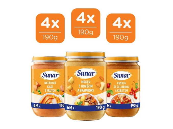 Sunar Masozeleninový mix ve skle (6+) 12 x 190 g