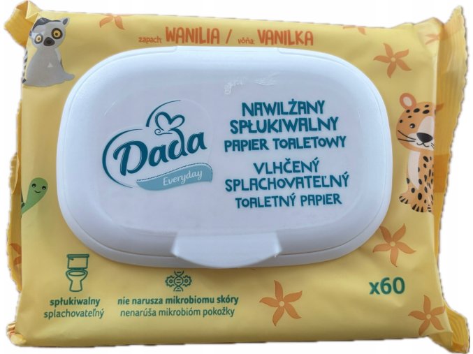 Dada vlhčený toaletní papír s vůní vanilky s víčkem 60 ks