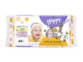 Happy Baby čistící ubrousky mléko a med 64 ks