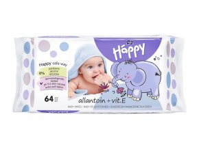 Happy Baby čistící ubrousky s alantoinem a vitamínem E 64 ks