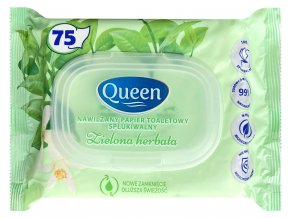 Queen vlhčený toaletní papír s vůní zeleného čaje 75 ks