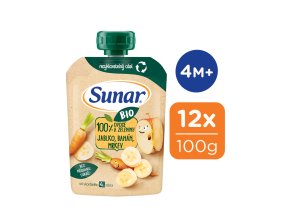 Sunar BIO kapsička jablko, banán, mrkev (12 x 100 g)