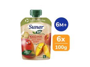 Sunar BIO kapsička jablko, mango a broskev (6 x 100 g)