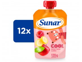 Sunar Cool ovoce malina, banán, jablko (12 x 120 g)