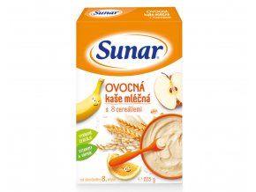 Sunar Ovocná kaše mléčná s 8 cereáliemi (225 g)