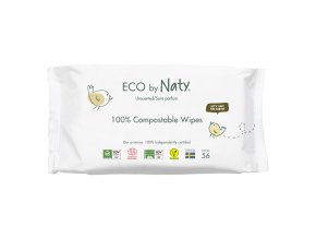 ECO vlhčené ubrousky Naty bez vůně pro citlivou pokožku (56 ks)