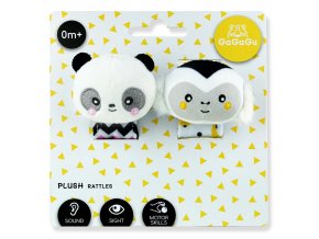 Plyšové chrastítko na ruku opice a panda (GaGaGu) (1)