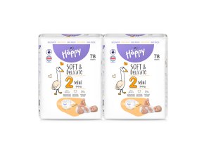Bella Happy Soft & Delicate BigPack vel. 2 (3 6 kg) 156 ks (2x78 ks)