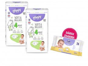 Bella Happy Soft & Delicate BigPack vel. 4 (8 14 kg) 124 ks (2x62 ks)