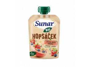 Sunar BIO Hopsáček jahoda, banán, borůvka a ovesné vločky (100 g) (1)