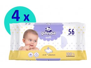 Panda Soft vlhčené ubrousky 4 x 56 ks (1)