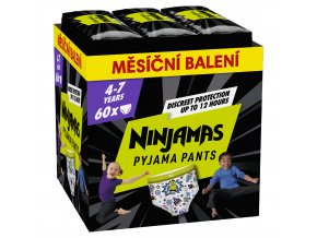 Pyžamové pantsy Pampers pro kluky 4 7 let 60 ks (17 30 kg) (1)