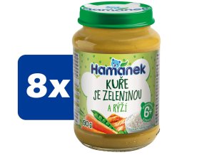 Hamánek Kuře se zeleninou a rýží 8 x 190 g
