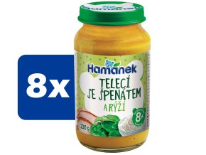 Hamánek Telecí se špenátem a rýží 8 x 230 g