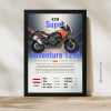 Personalizovaný plakát motorky v rámečku s technickými údaji