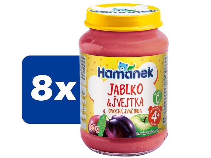 Hamánek Jablko a švestka 8 x 190 g