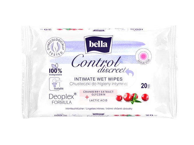 Intimní vlhčené ubrousky Bella Control Discreet á 20 ks