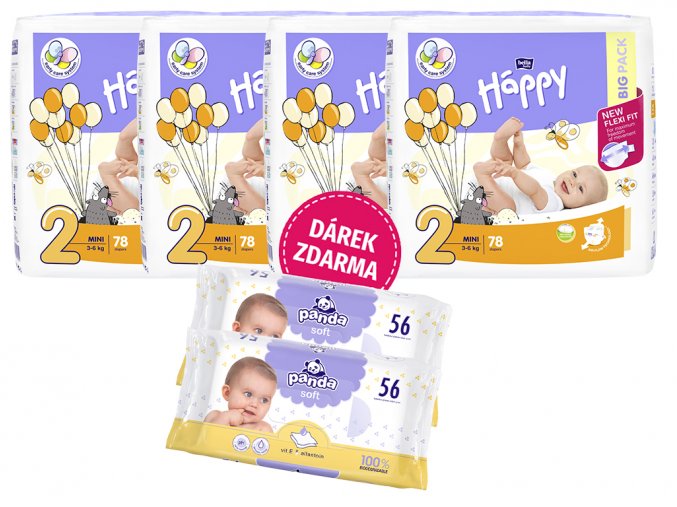 Bella Happy 2 mini BigPack (3 6 kg) 312 ks (4x78 ks)